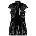 thumbnail image 6 of Women Sexy Leather Dress, Wetlook PVC Leather, Short sleeve, Plus Size shiny Latex Hip Skirt, 6 of 7