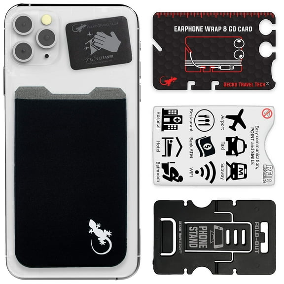 Australia Phone Wallet - Adhesive Card Holder - Cell Phone Pouch - Stick on Lycra Pocket by Gecko - Carry Credit Cards and Cash (Australia)