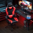 thumbnail image 2 of Homall Gaming Chair Office Chair High Back Racing Computer Chair PU Leather Adjustable Seat Height Swivel Chair Ergonomic Executive Chair with Headrest, Red, 2 of 8