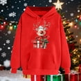 thumbnail image 6 of Feancey Merry Christmas Cute Hoodies for Women Funny Reindeer Print Pullover Tops Drawstring Long Sleeve Fleece Hooded Sweatshirts with Pocket Red XXL, 6 of 7