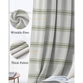 thumbnail image 3 of Sage Green Striped Blackout Curtains for Bedroom Living Room Darkening Curtains 63 Inches Long Rustic Green Stripe Modern Art Beige Window Curtain 2 Panels Set Window Treatment Grommet Drapes 42"x63", 3 of 9
