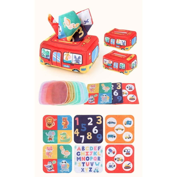 Boîte à mouchoirs Montessori, jouets pour bébé de 0 à 18 mois,  développement sensoriel, dessin animé, animaux, nouveau-né, jouets  éducatifs