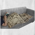 thumbnail image 6 of Paris Soft Flannel Fleece Throw Blanket, Vintage Old Historic Newspaper Journal French Paper Lettering Art Design, Cozy Plush for Indoor and Outdoor Use, 50" x 70", Army Green and Beige, by Ambesonne, 6 of 6