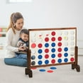 thumbnail image 4 of Costway Giant 4 In A Row Game Wood Board Connect Toy Adults Kids with Carrying Bag Natural, 4 of 12