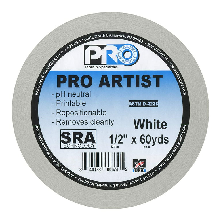 Artist Tape 1/2 inch x 60 yards - White
