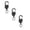 3PC_Black, variant on Retractable Keychain With 0.8 mm Stainless Steel Cord Heavy Duty Carabiner Badge Holder Extendable Camping Hiking Hanging Buckle Keyring