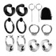 thumbnail image 1 of 6 Pairs Dangly Earrings Men Men Earrings Set Press Earrings Clip Earrings Men Non Piercing Earrings Men Clip Earring Hoops, 1 of 2