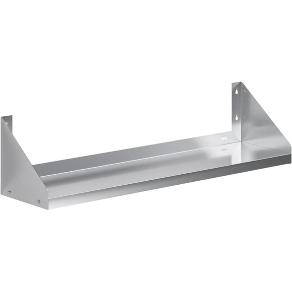 48" Long X 12" Deep Stainless Steel Wall Shelf with Side Guards | NSF Certified | Appliance & Equipment Metal Shelving | Kitchen, Restaurant, Garage, Laundry, Utility Room