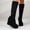 Black, variant on Women Round Toe Slip on Platform Wedge High Heel Knee High Tall Boots Comfort Stretch Footwear Autumn Winter Fashion Warm Shoes Black 7.5(40)