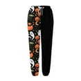 thumbnail image 4 of Arlun,Halloween Cartoon Graphic Sweatpants for Women Baggy Elastic Waisted Drawstring Wide Leg Joggers Plus Size Loose Comfy Cinch Bottom Lounge Trousers Fall Winter Outfits Black2 L, 4 of 4
