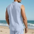 thumbnail image 4 of Summer Men's Lapel Thin Loose Casual Sleeveless Shirt Vest Breathable Lightweight Comfortable Stylish Fashion Outdoor Men's Loose Fit Casual Fashion Shirt, 4 of 4