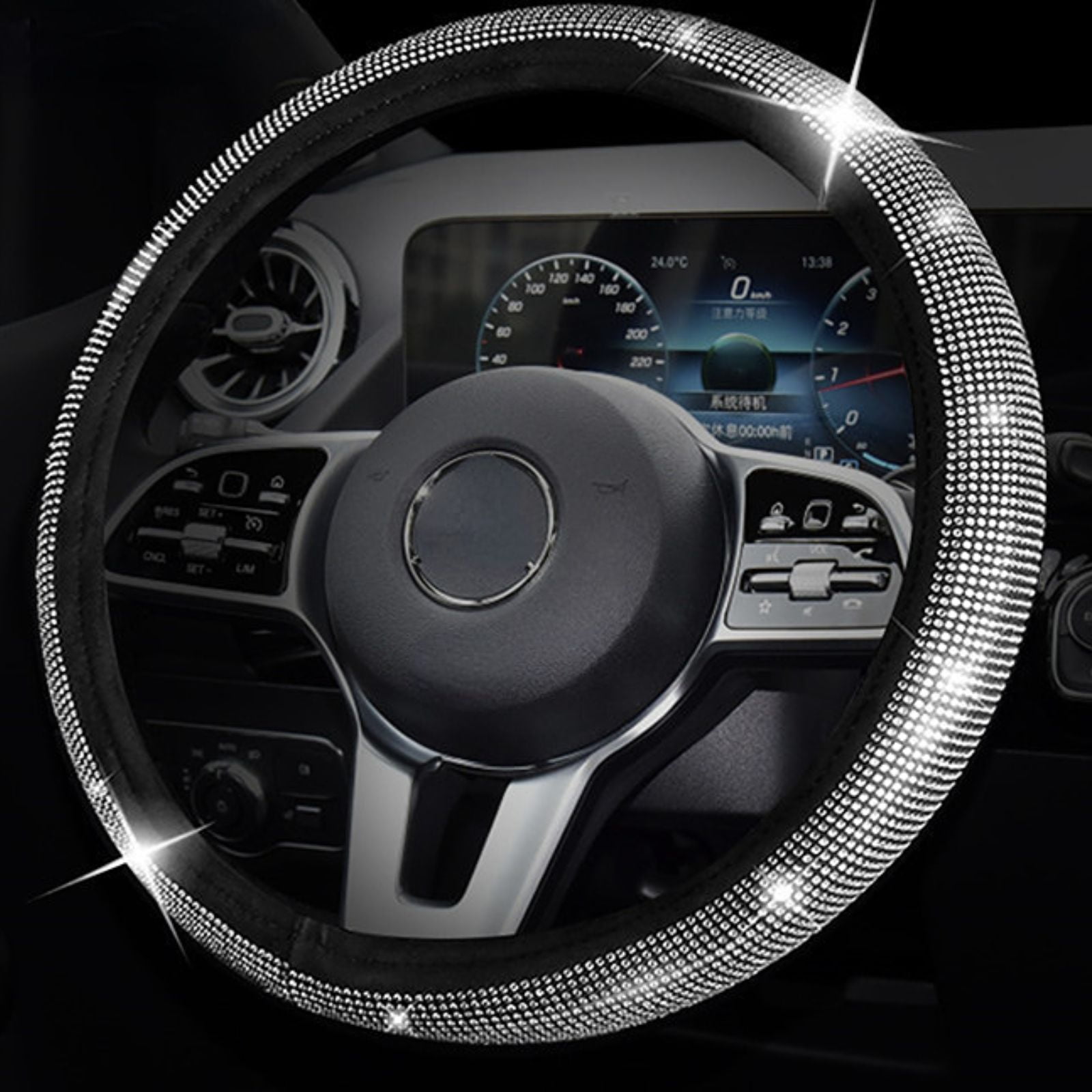 Steering Wheel Cover Glitter, Crystal Diamond Steering Wheel Cover for