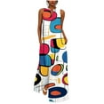 thumbnail image 2 of Summer Dress for Women Print Sleeveless V-Neck Dress Lightweight Sundress Multicolor S, 2 of 5