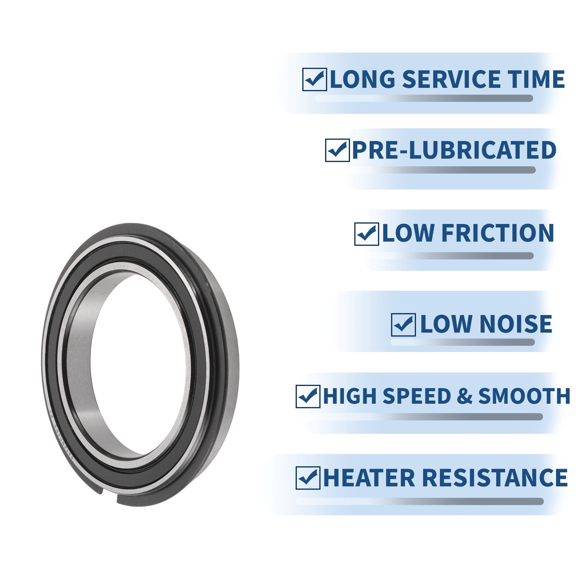 Unique Bargains 6912NR2RS Deep Groove Ball Bearings 60x85x13mm P0 Double Rubber Seal Lubricated Bearings 1 Pc Car Scooter Skateboard Wheel Universal Silver Tone Black