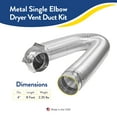 thumbnail image 2 of Builder's Best SAF-T Metal Single Elbow Dryer Vent Duct Kit, 4" Diameter, 8-Feet, 2 of 12
