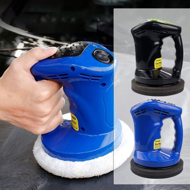 Xihbxyly Pulidora de Coche, Enceradora Eléctrica de 12 V, Diseño Ligero, 2 Fundas de Esponja para Pulir, Fuente de Alimentación Práctica, Fácil de Usar para El Detallado de Coches y Aficionados Al Br