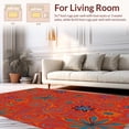 thumbnail image 2 of ODIKA 6' x 9' Machine Washable Non-Slip Area Rug, Boho Flower High Traffic Rug, Red, 364100, 2 of 7
