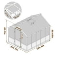 thumbnail image 5 of VEIKOUS 8 x 10ft Walk-in Wood Greenhouse W/ Polycarbonate Panels, Adjustable Roof Vents, Light Mocha Brown, 5 of 16