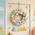 thumbnail image 2 of Easter Egg Wreath for Front Door, Colorful Artificial Egg Garland Wall Decor with Farmhouse Spring Style 13 in, 2 of 9