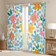 thumbnail image 2 of Manfei Chic Colorful Flowers Black Out Curtains for Female Men,Polka Dots Curtains Pack of 2 (42x63 Each),Spring Garden Bedroom Curtains,Ultra Soft Home Decor, 2 of 6