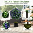 thumbnail image 3 of QRKD Artificial Rose Topiary Ball Trees Set of 2, 22” Faux Potted Plants with Purple Flowers and Cement-Filled Pot, Fake Shrubs Bushes for Indoor Outdoor Home Porch Garden（Purple Roses）, 3 of 10