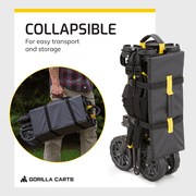 Gorilla Carts Collapsible Wagon Cart - 7 cu ft Bed, 150 lb Load Rating - 4-Pack, Black