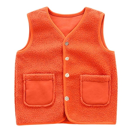 

Toddler Baby Girls Boys Autumn Winter Fleece Warm Cardigan Vest Kids Sherpa Fleece Jacket Zipper Sleeveless Gilets Outerwear Unisex Baby Gilet Waistcoat Outdoor Coat 0-6 Years