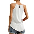 thumbnail image 7 of STARVNC Women Halter Neck Sleeveless High Low Hem Solid Color Tank Top, 7 of 7