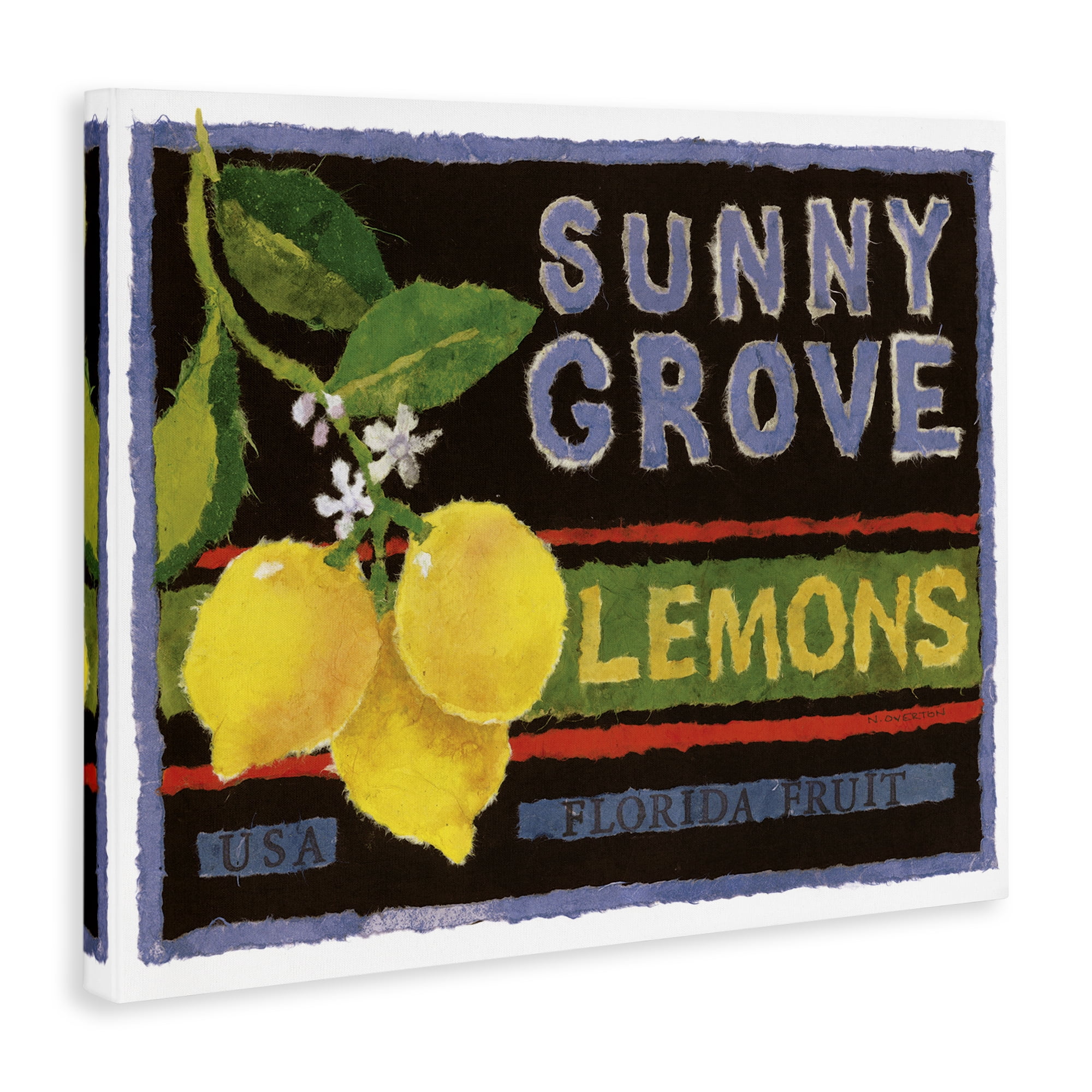 Stupell Industries Sunny Grove Lemons Food & Beverage Painting Gallery Wrapped Canvas Art Print Wall Art, 30 x 24
