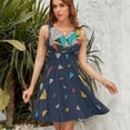 thumbnail image 7 of Flying Paper Planes Sundress Sleeveless Dress Summer Women Clothes Dress for Women Dresses, 7 of 7