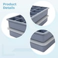 thumbnail image 3 of 4 Pcs Blue Silicone Freezer Molds with Lids, 15-Cavity Ice Cube Trays 7.4 x 4.6 in / 18.7 x 11.8 cm, Easy Release, Stackable Silicone Food Freezer Tray for Cocktail, Beverages, 3 of 5