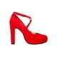 thumbnail image 2 of ZAPATILLAS TACONES VESTIR LEON MUJER DAMA ROJO GAMUZA 9801 LEON 9801, 2 of 3