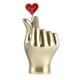 thumbnail image 2 of Estatua creativa con gesto de dedo en forma de corazón, escultura de mano de amor, figura coleccionable para Dorado, 2 of 9