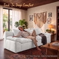 thumbnail image 7 of LUCKHAO 71" Corduroy Frameless Foam Sofa, No Assembly 3-Seat Couch for Small Spaces with 3 Pillows, Cream White, 7 of 7