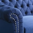 thumbnail image 5 of Noble House Augus 3 Seater Button Tufted Sofa, Midnight Blue, Dark Brown, 5 of 10