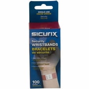 SICURIX Sequentially Numbered Security Wristbands, 3/4, Red, Pack of 100