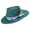 lake blue, variant on Wool Fedoras Panama Hat Exotic Distressed Homburg for Women Men Photo Props Western for Stage Live Show Headwear