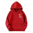 thumbnail image 3 of WOYY Toddler Girl's Hoodie Cherry Print Hooded Sweatshirt Casual Loose Graphic Pullover, 3 of 5