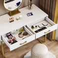 thumbnail image 2 of Tribesigns Vanity Desk with 2 Drawers, White and Gold Makeup Vanity for Women Girl (Without Mirror), 2 of 5