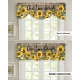 thumbnail image 5 of Tie Up Valance Curtain for Kitchen, Farm Country Yellow Sunflowers Rod Pocket Short Curtains Adjustable Tie-Up Shade Valances, Quotes on Wood Grain Window Treatment for Bathroom Living Room Bedroom, 5 of 7