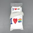 thumbnail image 2 of Ambesonne Rainbow Bedding Set 4 Pcs, I Heart Pride Art, Queen, Multicolor, 2 of 3