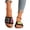 Black, variant on Women's Crochet Floral Slide Sandals, Open Toe Flat Boho Sandals, Summer Ethnic Embroidered Sandals, Women Square Open Toe Single Embroider Band Slip-On Flat Summer Sandal, Black 5.5