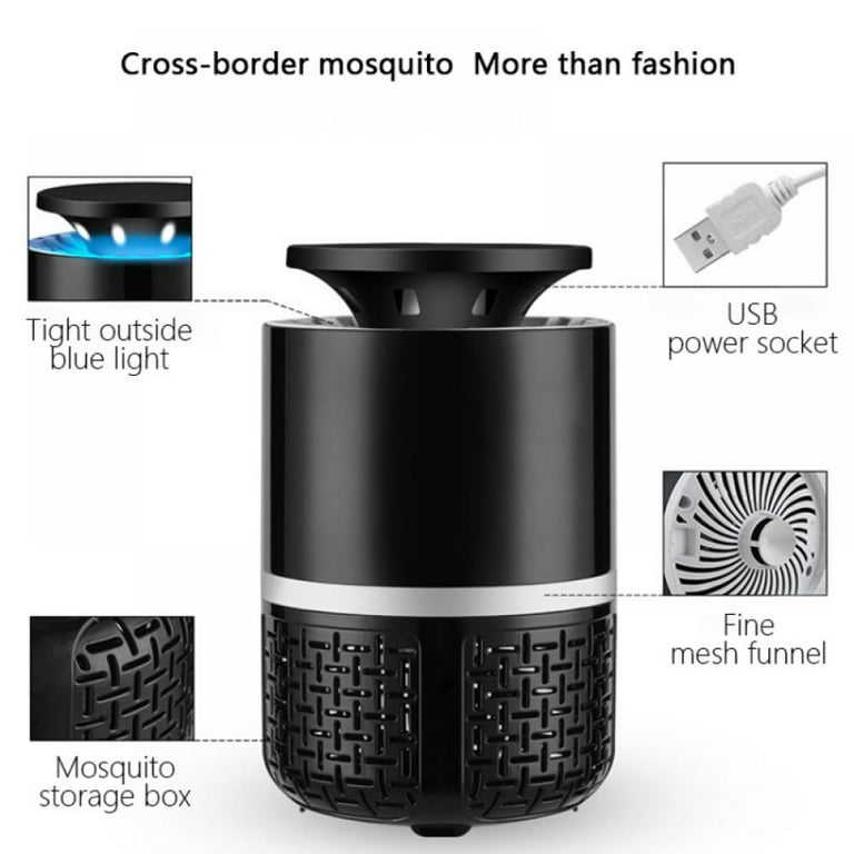 Automatic Indoor Insect and Flying Bugs Trap, Fruit Fly Gnat Mosquito  Killer with UV Light Fan (Black)