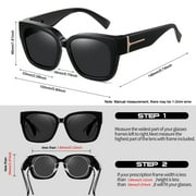 Joopin Large Polarized Fit Over Glasses Sunglasses For Women Men, Oversized Trendy Square Shades For Driving