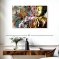 thumbnail image 3 of Elephant Stock Butterfly And Buddha Wall Art - Horizontal Multi Panel Canvas - Living Room Wall Decor - Religion And Spirituality Multi Panel - Blue And Pink Decor - 38" x 24", 3 of 8