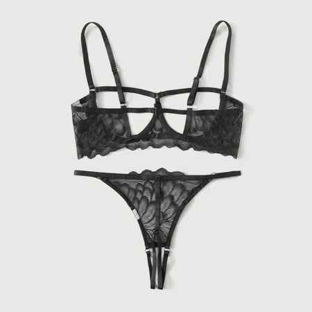 

Zerlibeaful Lingerie for Women New Fashion Lace Underwear Sleepwear Steel Ring Pajamas Garter