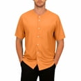 thumbnail image 3 of SROBPTY Mens T-Shirts Solid Short Sleeve V Neck Button Plus Size Breathable Active Cardigan Summer Tops for Sports, 3 of 5