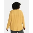thumbnail image 3 of Terra & Sky Women's Plus Size Waffle Tunic with Long Sleeves, Sizes 0X-5X, 3 of 5
