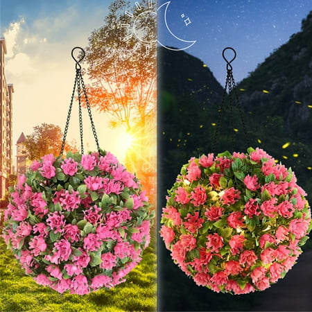 

2023 Summer Home and Kitchen Gadgets Savings Clearance! WJSXC Garden LED Hanging Outdoor Wedding Decoration Solar Flower Straw Ball Chandelier PinkMaterial