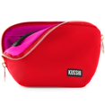 thumbnail image 1 of Bolsa de maquillaje KUSSHI lavable de viaje para uso diario, color rojo y rosa, 1 of 5